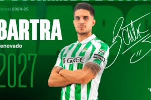 官方：皇家贝蒂斯与西班牙中后卫巴尔特拉续约至2027年